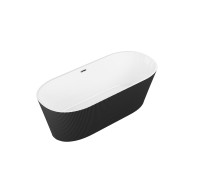 Ванна отдельностоящая Grossman Forta GR-27021MB (170х75х58) цвет черный/белый матовый