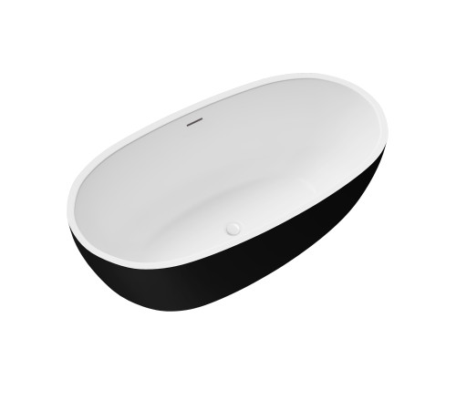 Ванна отдельностоящая Grossman Classic GR-2503MB (170х87х58) цвет черный/белый матовый