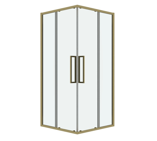 Душевое ограждение Grossman Cosmo 300.K33.02.9090.32.00 (90х90х195) квадрат,раздвижная,золото сатин,стекло прозрачное