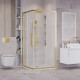 Душевое ограждение Grossman Cosmo 300.K33.02.9090.32.00 (90х90х195) квадрат,раздвижная,золото сатин,стекло прозрачное