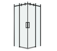 Душевое ограждение Grossman Classic 300.K33.04.9090.21.00 (90х90х195) квадрат,раздвижная,черный матовый,стекло прозрачное