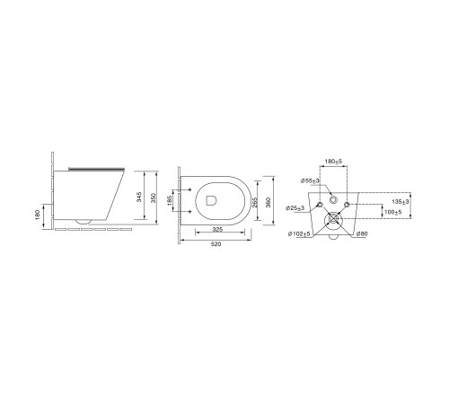Комплект 3 в 1: Grossman инсталляция 900.K31.01.000+клавиша 700.K31.02.310.310 золото матовый+унитаз GR-4478SQ
