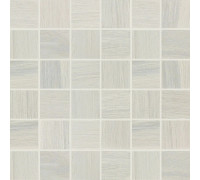 Wooden Tile White Mosaico Sfalstato Nat 5x5 30x30