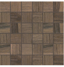 Wooden Tile Walnut Mosaico Sfalstato Nat 5x5 30x30