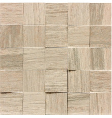 Wooden Tile Almond Mosaico 6x6 3d Inclinato Nat 30x30