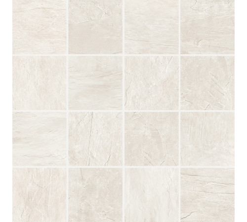 Ardoise Blanc 7.5x7.5 6mm 30x30 Mosaico