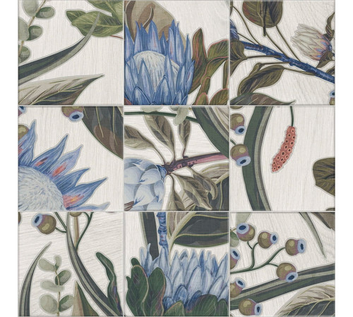 Bottega Decor Blu Leaves 20x20