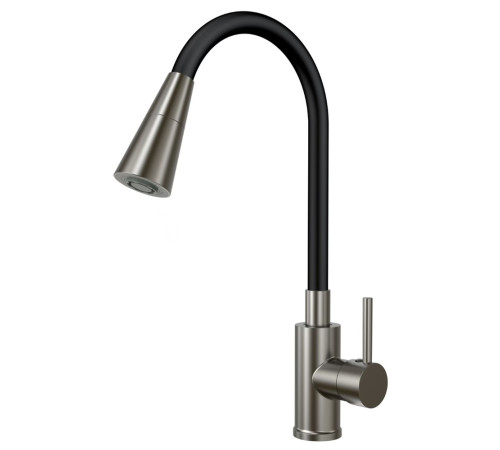 Смеситель для кухни с гибким изливом ESKO Kitchen K47GMB, оружейная сталь