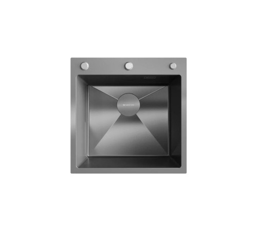Кухонная мойка Ulgran Steel 500х500, черная брашированная сталь