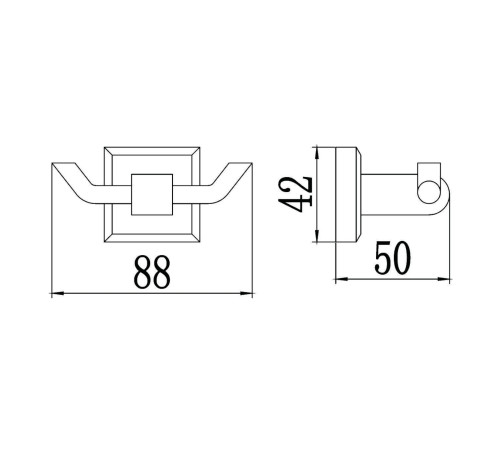 Крючок для ванной комнаты Savol S-009554, хром
