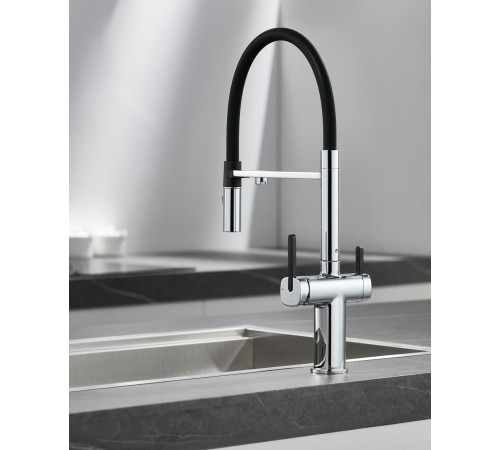 Смеситель для кухни с подключением фильтра для воды Rose R358, хром