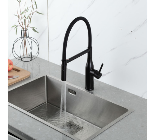 Смеситель для кухни с гибким изливом GAPPO G4098-26, черный