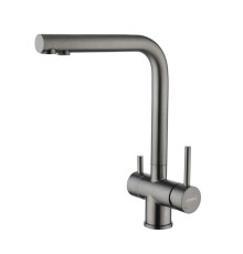 Смеситель для кухни с подключением фильтра воды Fmark FS1362Q, графит