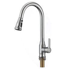 Смеситель для кухни с выдвижным изливом Savol S-002805A, хром