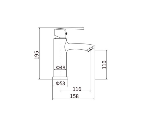 Смеситель для раковины Plstart PL1003-41, хром/мрамор