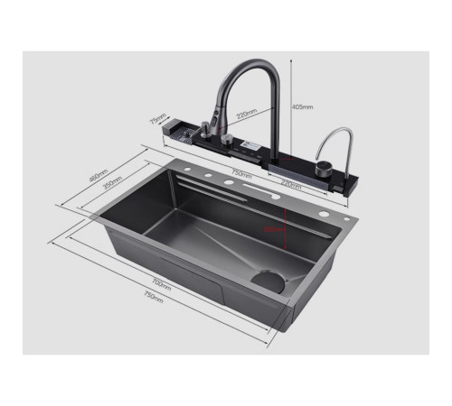 Многофункциональная кухонная мойка Savol S-SC002C, матовое золото