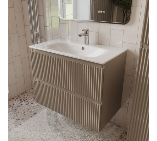 Тумба с раковиной подвесная (80см) Terminus Sicilia SIC10802200501O, капучино