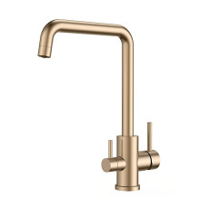 Смеситель для кухни с подключением фильтра Voda Kitchen FW519G, золотой сатин