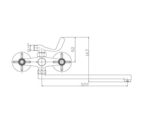 Смеситель для ванны Haiba HB2224, хром