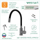 Смеситель для кухни с гибким изливом WesnaArt EKO EKO05-140GunMetal, серый/черный