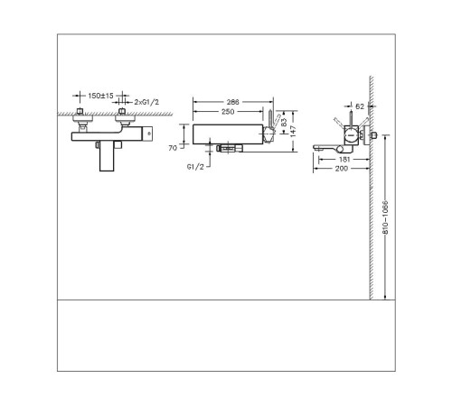 Смеситель для ванны Bravat Arc F66061K-01A-ENG, черный