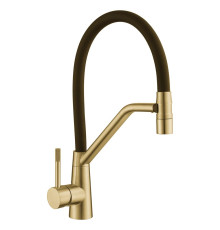 Смеситель для кухни с гибким изливом Fmark FS0352C, матовое золото
