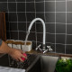 Смеситель для кухни с гибким изливом FRUD R44127-7, хром/белый