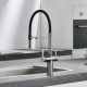 Смеситель для кухни с подключением фильтра для воды Rose R358T, оружейная сталь