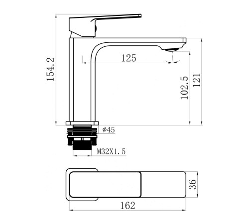 Смеситель для раковины Savol S-DG1101Q, графит