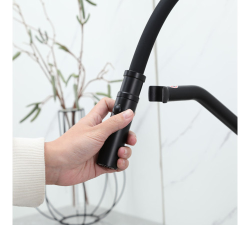 Смеситель для кухни с гибким изливом GAPPO G4098-16, черный