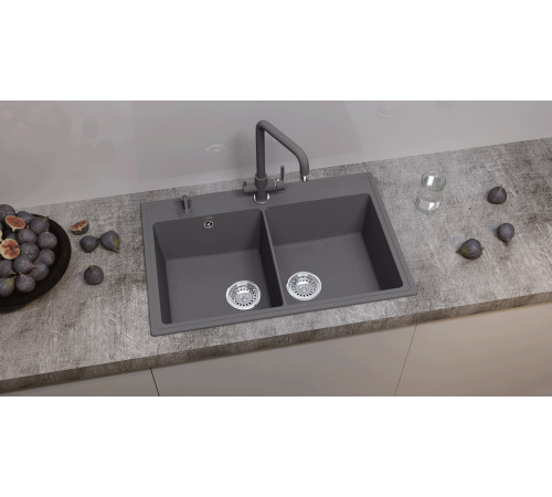 Кухонная мойка Ulgran Quartz Ruma 780-09, мокрый асфальт