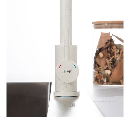 Смеситель для кухни с подключением фильтра FRAP F43899-48, белый