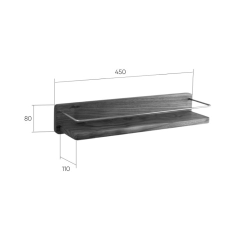 Полка для ванной комнаты Bronze de Luxe FOREST 10711C, матовый хром