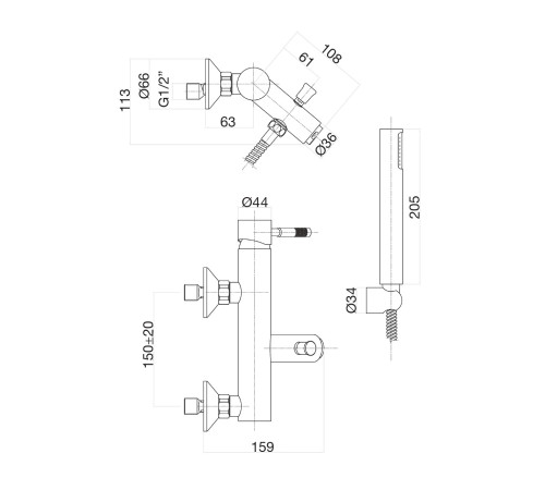 Смеситель для ванны Fiore XENON 44NN5150, черный