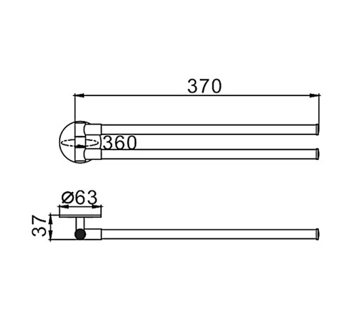 Полотенцедержатель двойной FRAP F3812, хром