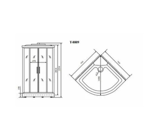 Душевая кабина Timo Comfort Clean Glass T-8809C, 90x90x220