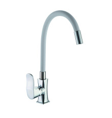 Смеситель для кухни с гибким изливом D-Lin D155318-2, хром/серый