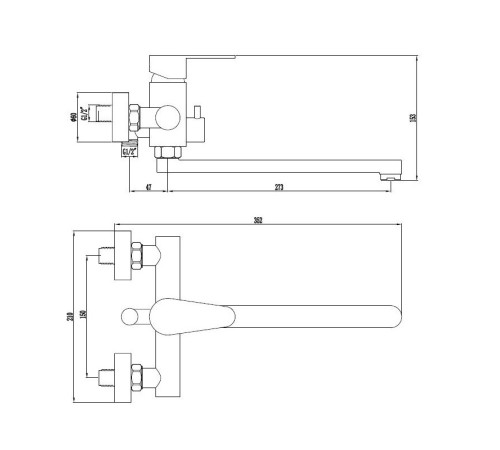 Смеситель для ванны ESKO OL31B/OL31AB, черный