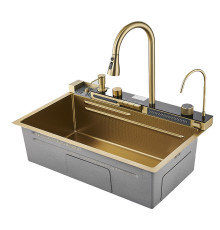 Многофункциональная кухонная мойка Savol S-SC001C, матовое золото