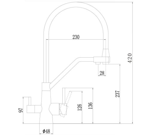 Смеситель для кухни с подключением к фильтру Fmark FS0662-H04, черный