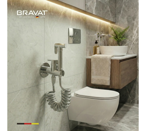 Гигиенический душ со смесителем BRAVAT D9192CP-SW, хром