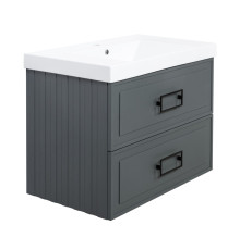 Тумба под раковину подвесная La Fenice Cubo TWIN FNC-01-CUB-G-80-2, серо-зеленая