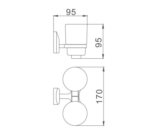 Стакан для ванной комнаты двойной Haiba HB1608, хром