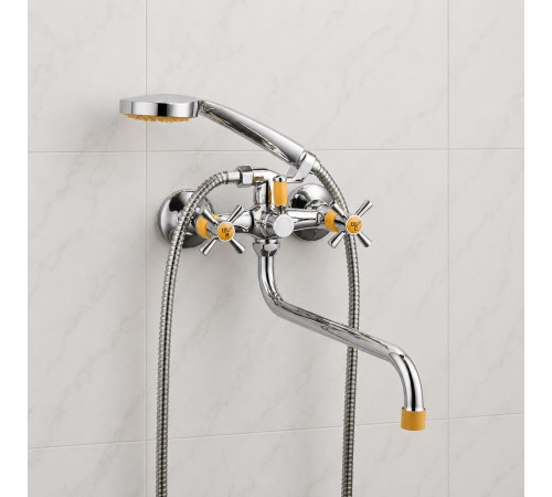 Смеситель для ванны FRUD R22118-9, хром/желтый