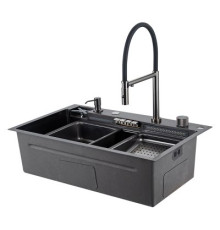 Многофункциональная кухонная мойка GAPPO GS7547-19, оружейная сталь
