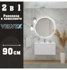 Тумба с раковиной подвесная Velvex Klaufs tp.KLA.MAR.90.1Y, 90 см
