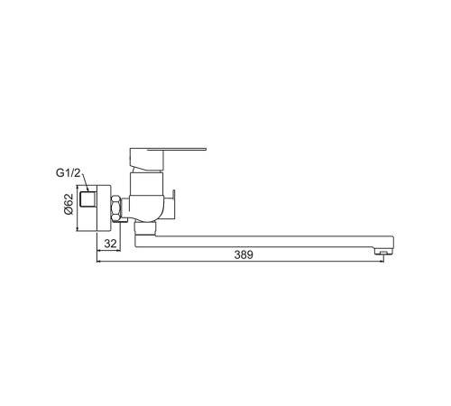 Смеситель для ванны FRAP F22806-9, оружейная сталь