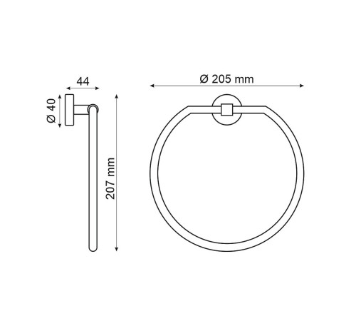 Полотенцедержатель Webert Rimini RI502501010, золото