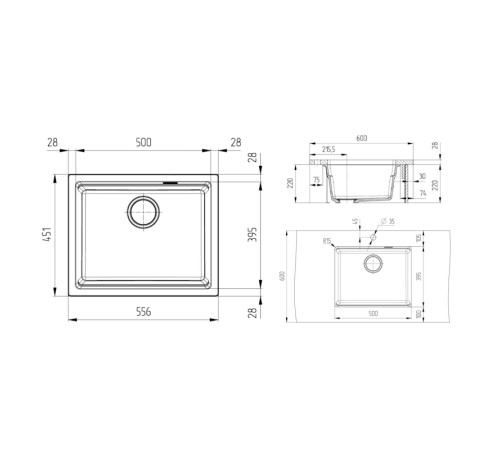 Кухонная мойка Grandex Aqua Comfort 500203, бежевый