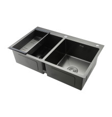 Кухонная мойка с коландером GAPPO GS8350-6, графит